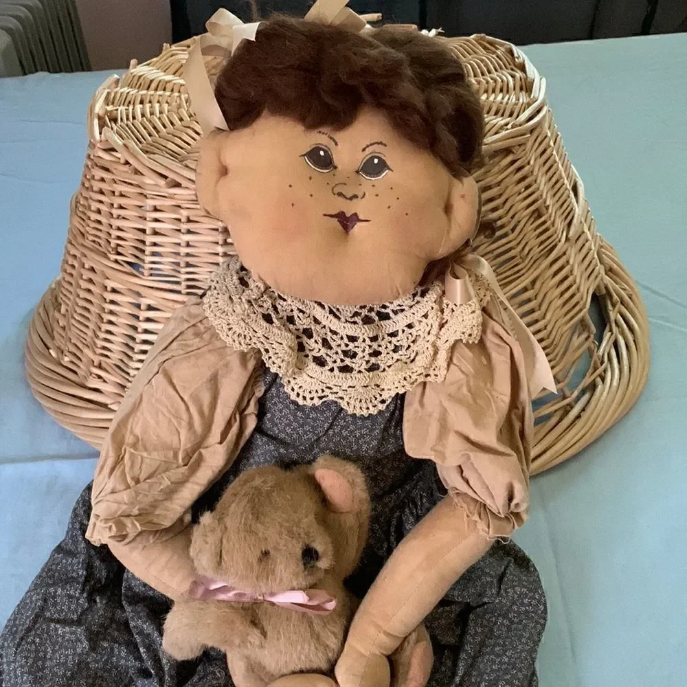 Doll Decor Folk Art Handmade 38” long Rustic Vintage Country